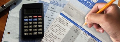 Calculatrice et documents fiscaux